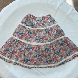 Mini Boden Floral Tiered Skirt - Red, Blue, Green